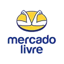 O logotipo do Mercado Livre traz dois braços dobrados se tocando dentro de um oval amarelo, simbolizando força e parceria. Abaixo da imagem, está o nome "mercado livre" em azul e letras minúsculas, tudo sobre um fundo preto. Os núcleos marcantes transmitem simplicidade e impacto. Esta descrição faz parte dos conteúdos do portal Tecnogera.
