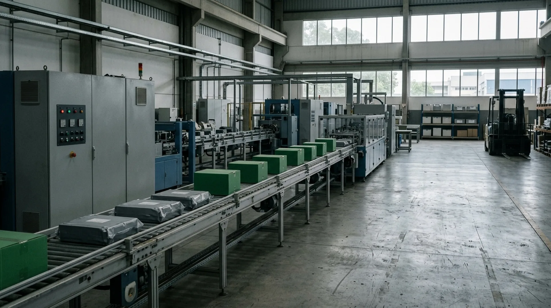 Linha de produção interrompida por falta de energia