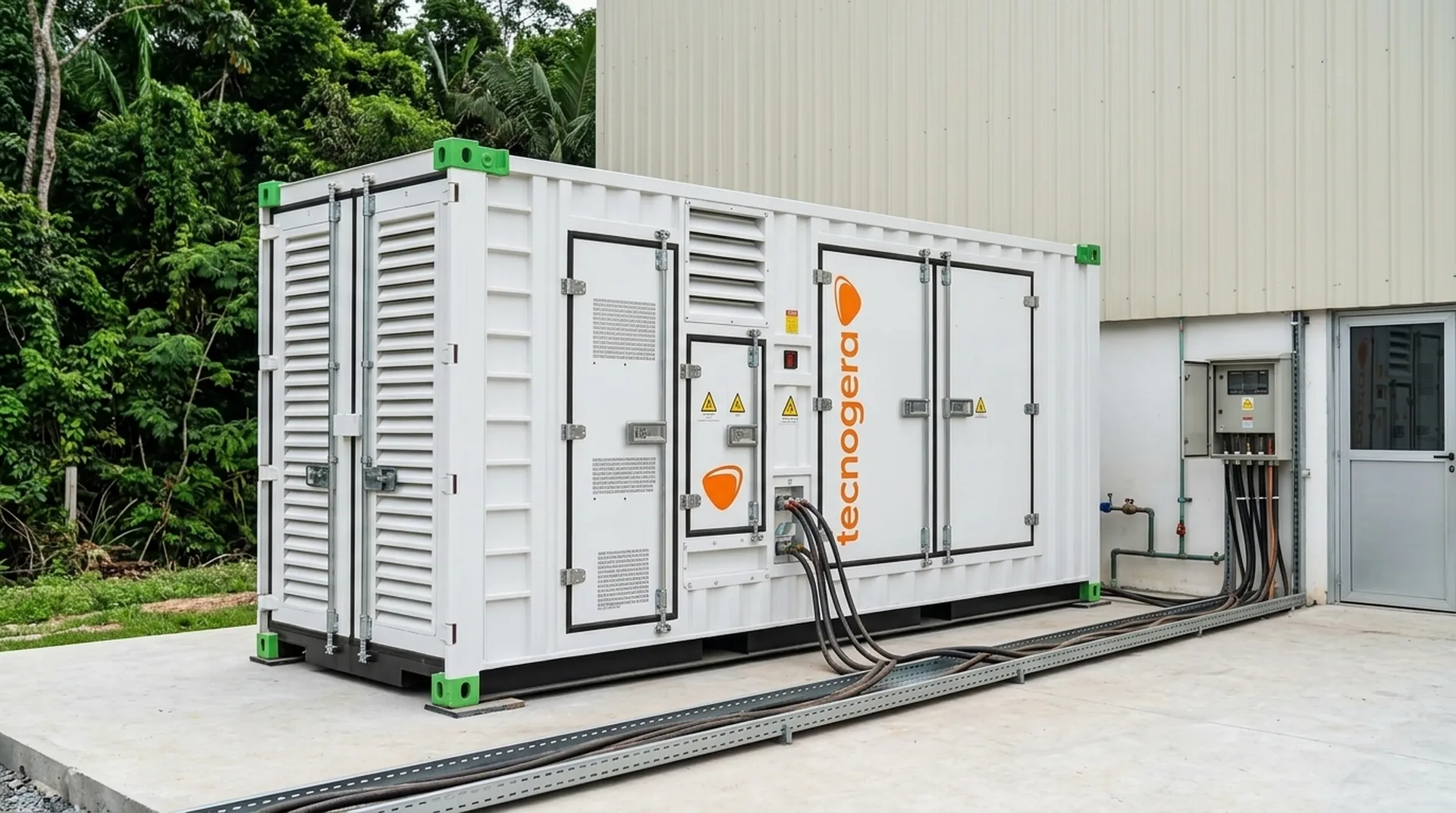 Gerador em regime de espera instalado em operação industrial