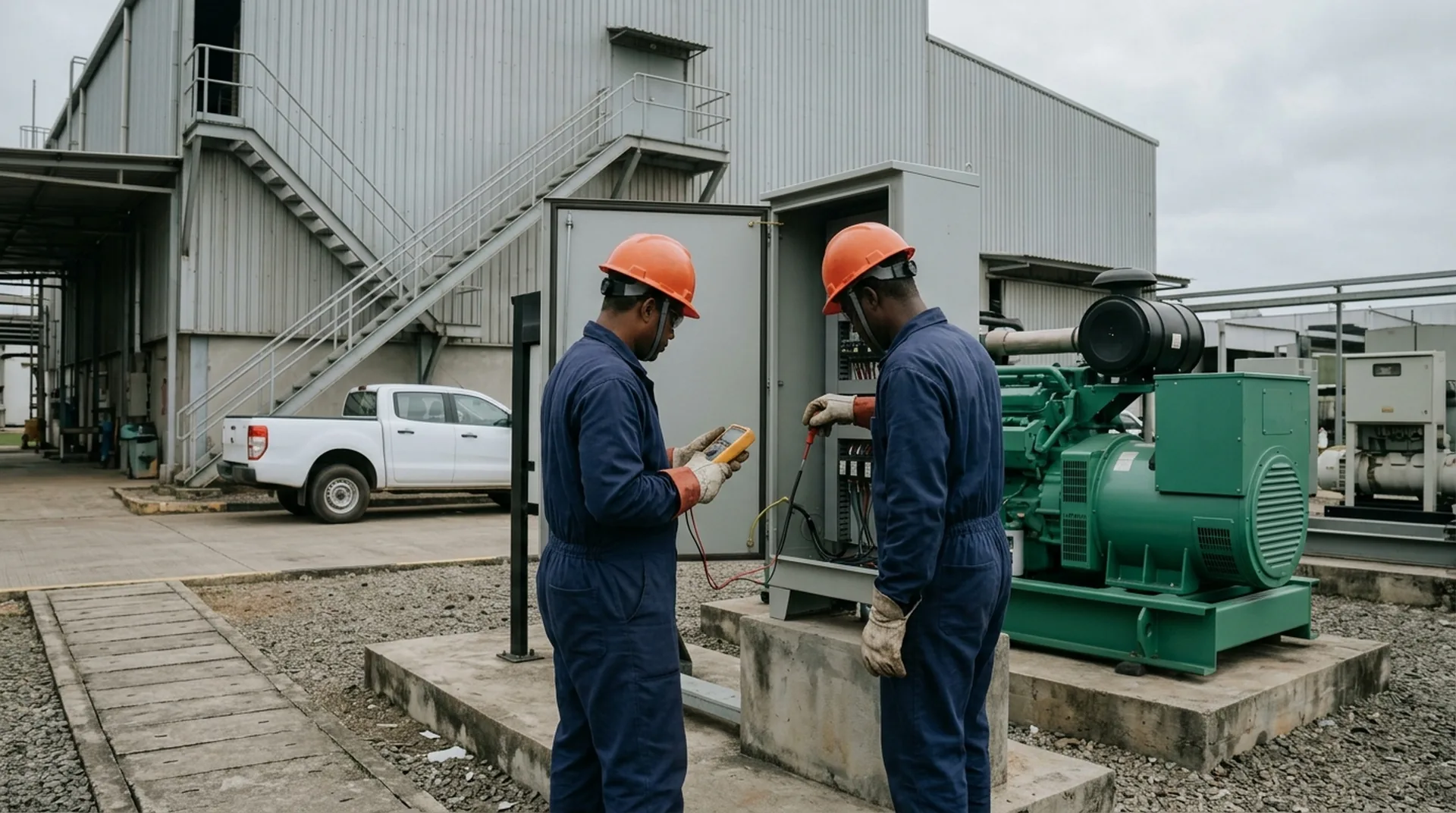 Equipe técnica em atendimento de emergência energética
