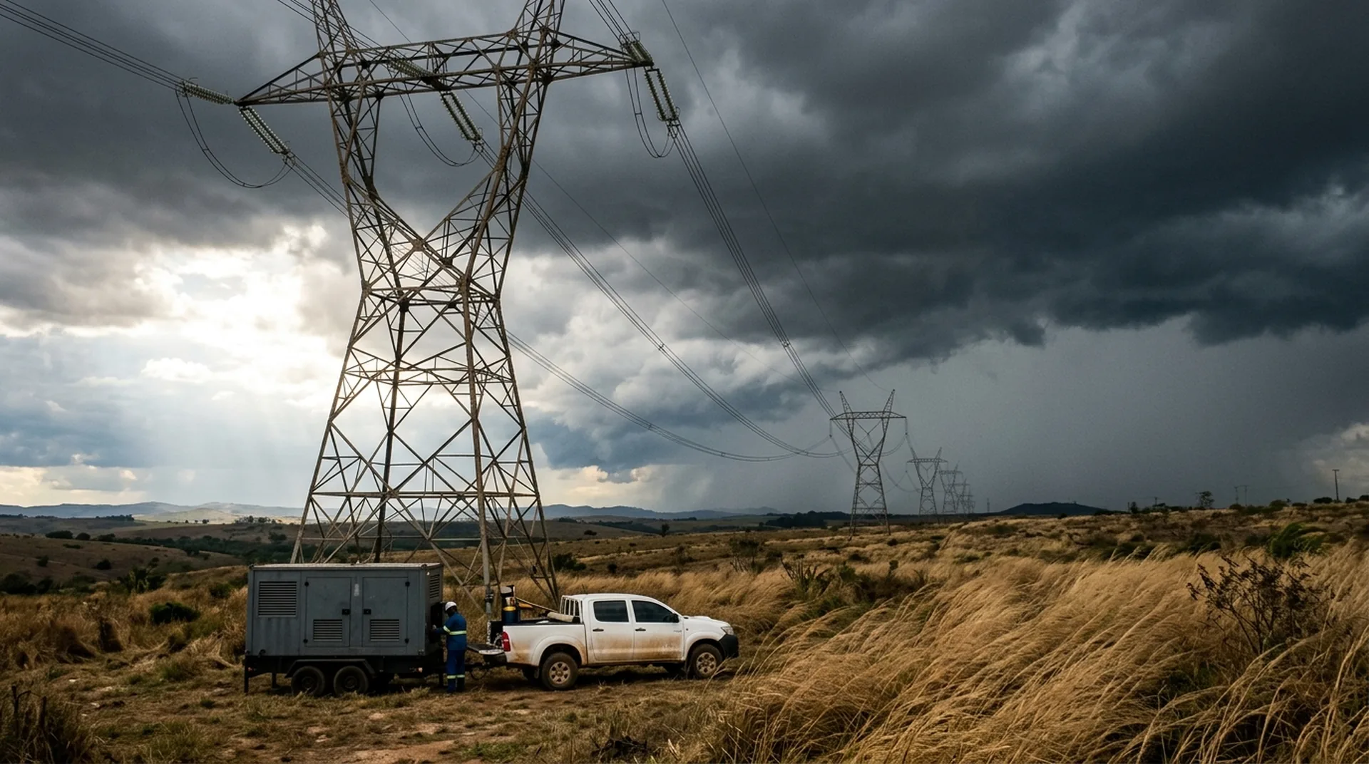 Linha de transmissão sob condições climáticas adversas