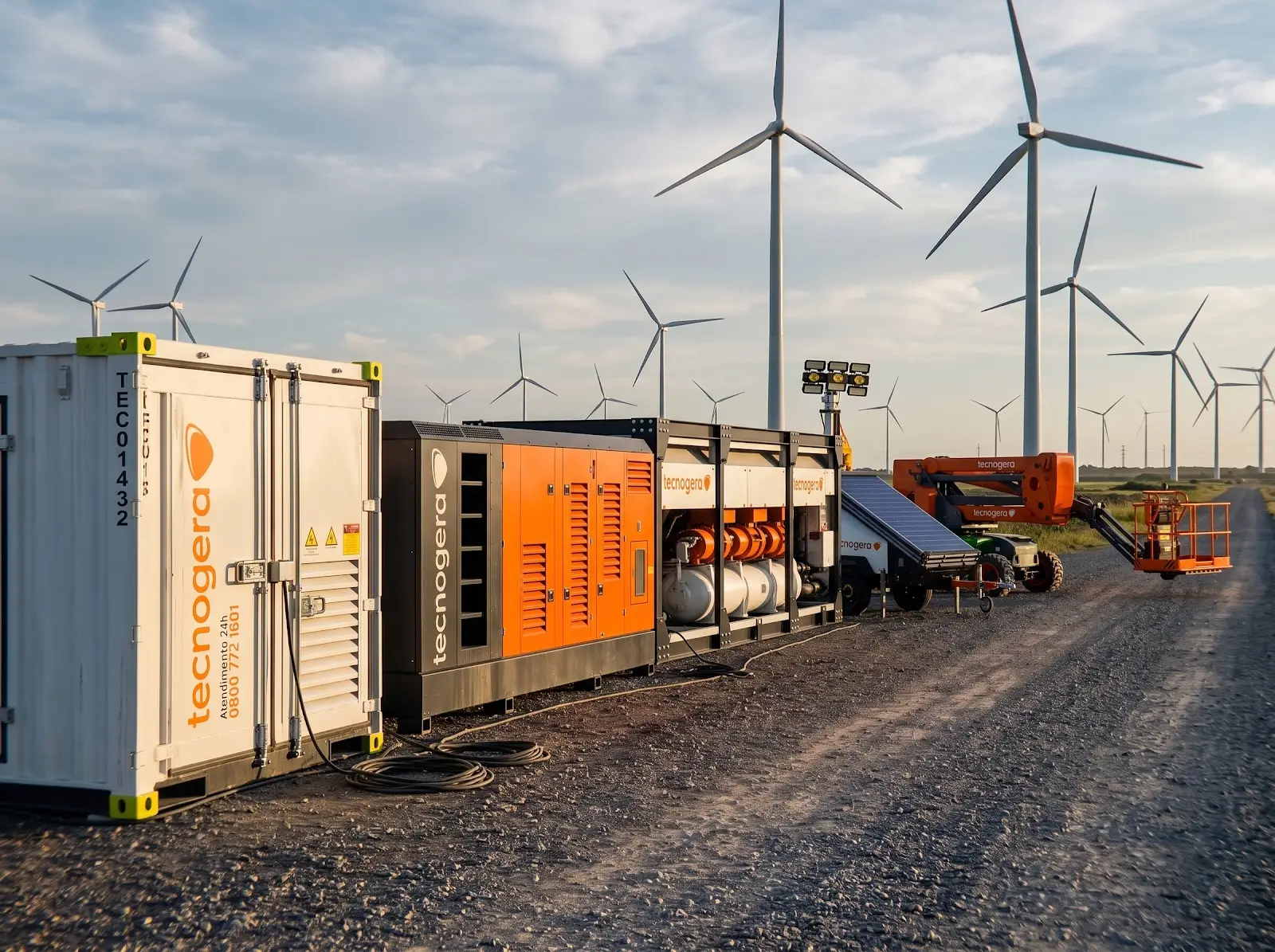 Equipamentos da Tecnogera em operação em parque eólico