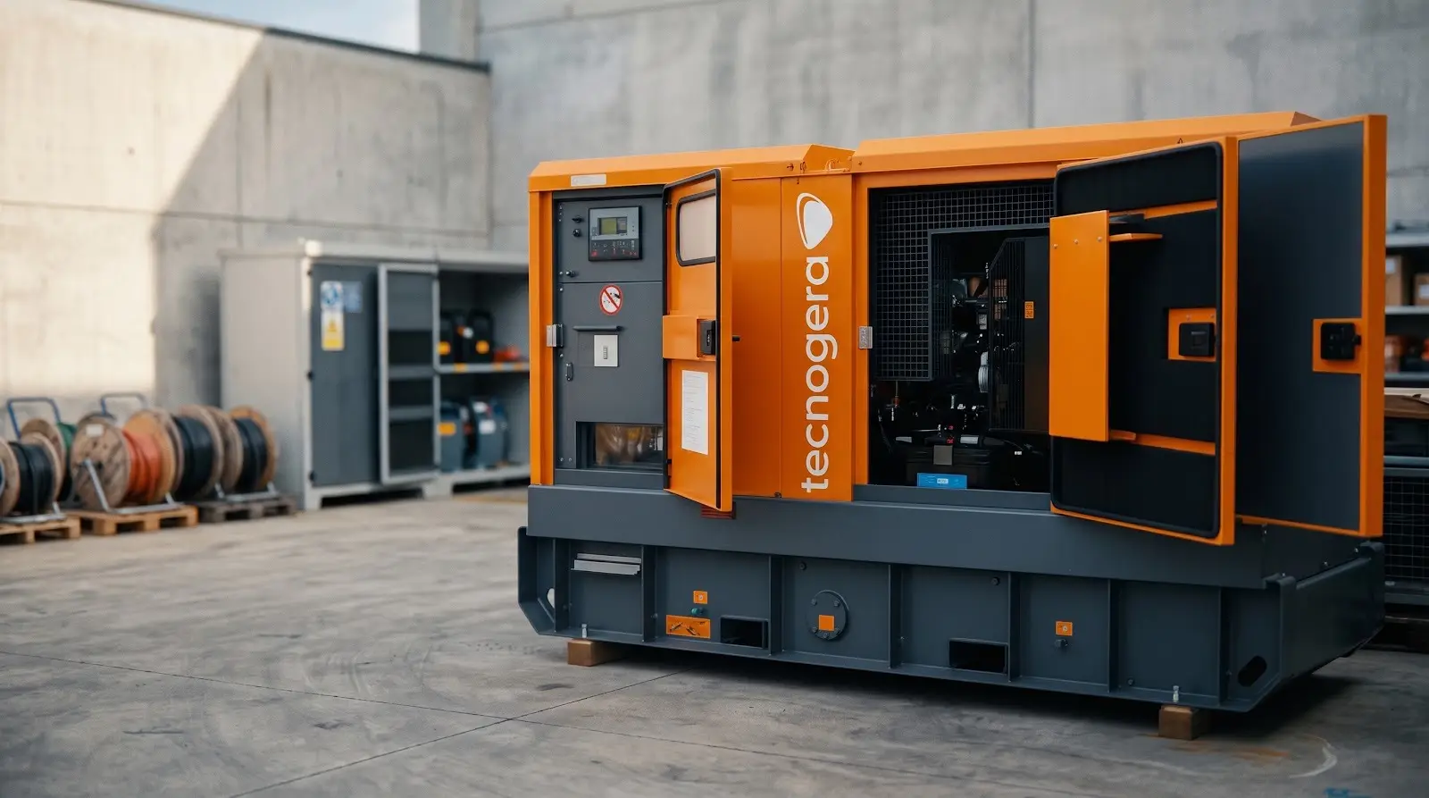 Gerador da Tecnogera instalado em pátio industrial